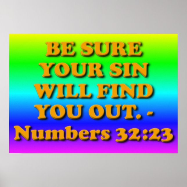 Bible verse from Numbers 32:23. Poster (Front)