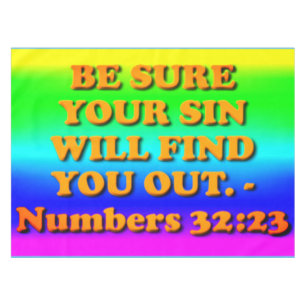 Bible verse from Numbers 32:23. Tablecloth