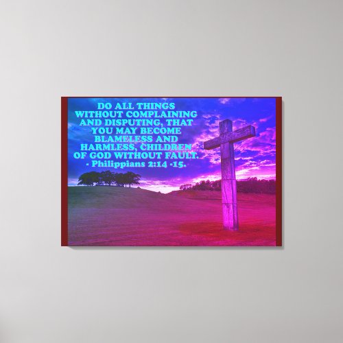 Bible verse from Philippians 214_15 Canvas Print