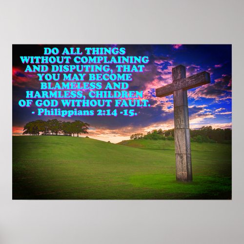 Bible verse from Philippians 214_15 Poster