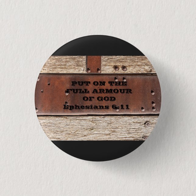 Bible Verse Full Armour of God Ephesians Button (Front)