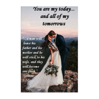 Bible Verse Genesis 2:24 Romantic Wedding Acrylic Print