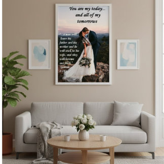 Bible Verse Genesis 2:24 Romantic Wedding Acrylic Print