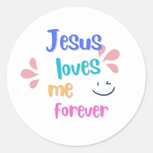 Bible verse Gift idea _ Jesus loves me Classic Round Sticker
