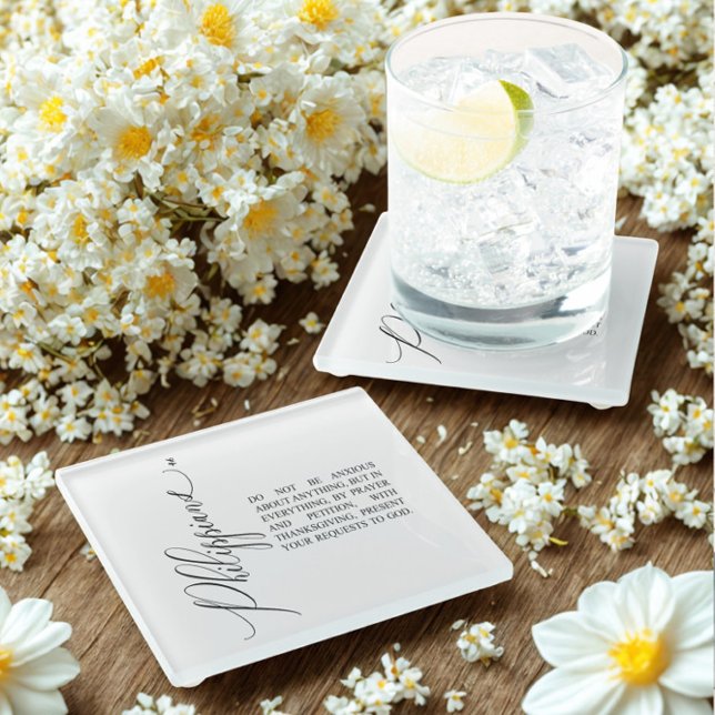 Bible verse  Glass Coaster (Creator Uploaded)