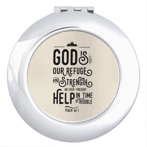 Bible Verse God is our Refuge and Strength Compact Mirror