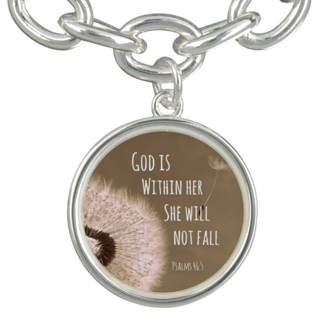 Bible Verse: God is within her, she will not fall Bracelet (Design)