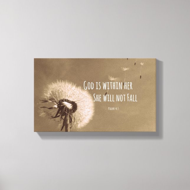 Bible Verse: God is within her, she will not fall Canvas Print (Front)