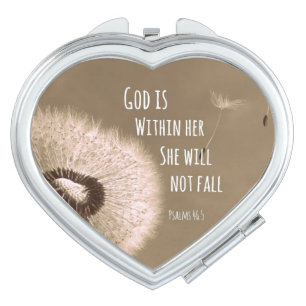 Bible Verse: God is within her, she will not fall Makeup Mirror