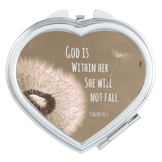 Bible Verse: God is within her, she will not fall Makeup Mirror (Front)