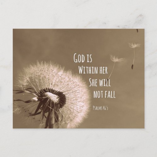 Bible Verse God is within her she will not fall Postcard