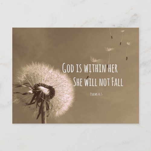 Bible Verse God is within her she will not fall Postcard