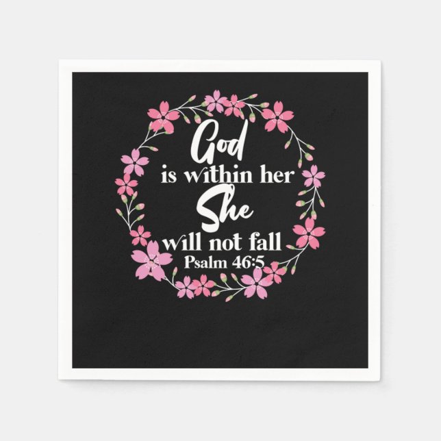 Bible Verse God Is Within Her She Will Not Fall Ps Napkins (Front)