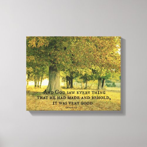 Bible Verse God saw it was good Canvas Print