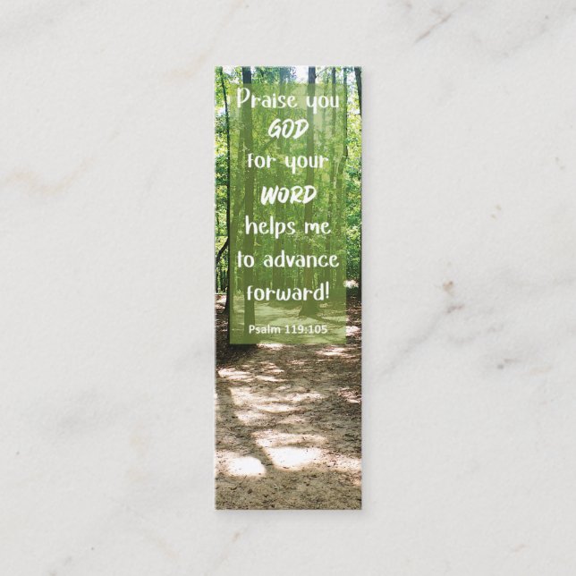 Bible Verse GOD's Word Leads Me Mini Bookmark Business Card (Front)