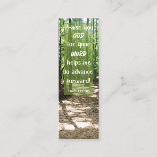 Bible Verse GODs Word Leads Me Mini Bookmark Calling Card