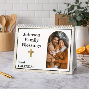  Bible Verse Gold Cross Arched Photo Gallery Calendar