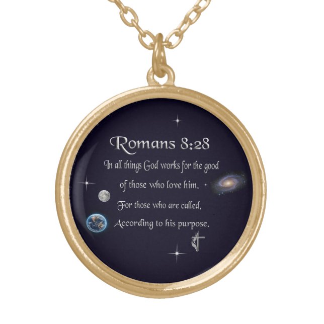 Bible verse gold plated necklace (Front)