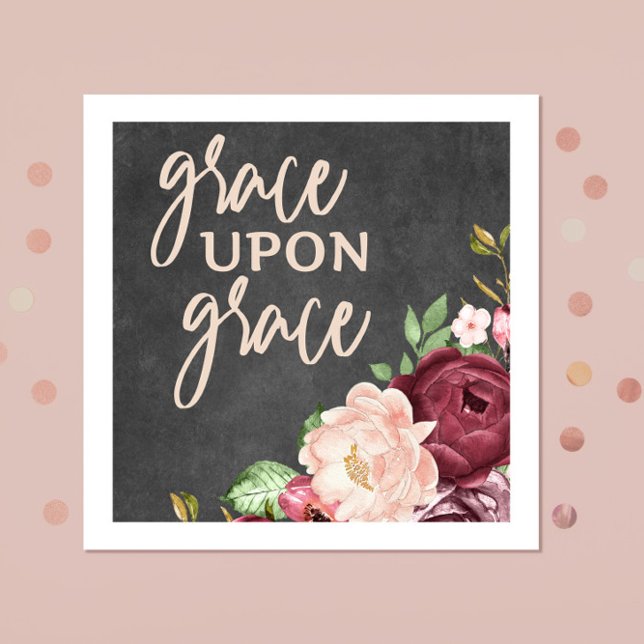 Bible verse Grace Upon Grace Square  Napkins (Creator Uploaded)