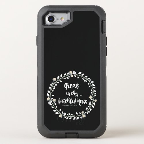 Bible Verse Great is thy Faithfulness OtterBox Defender iPhone SE87 Case