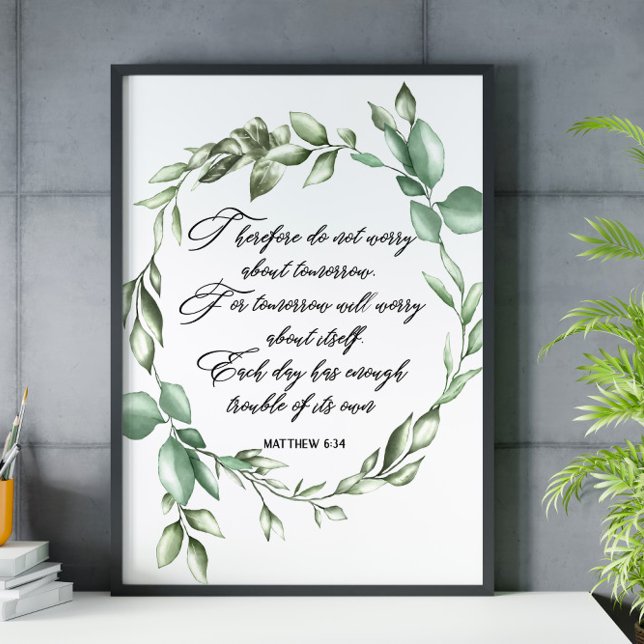 Bible verse green wreath scripture poster (Creator Uploaded)