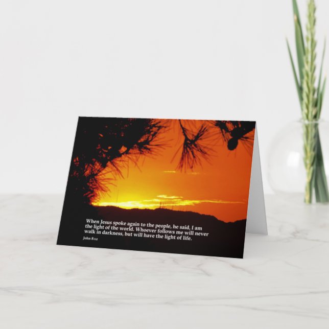 Bible Verse Greeting Card - John 8:12 (Front)