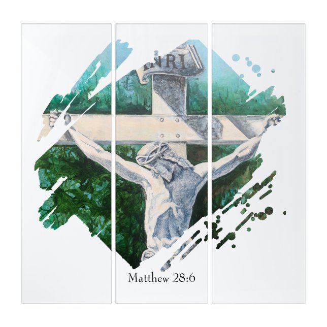 Bible Verse He Is Risen Faith Triptych (Front)