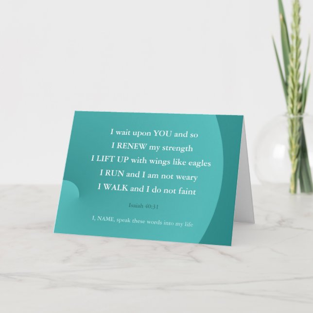 Bible Verse Healing Isaiah Walk Run  Card (Front)