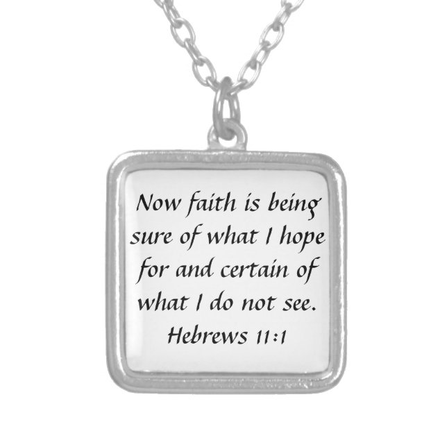 bible verse Hebrews 11:1 encouragement necklace (Front)