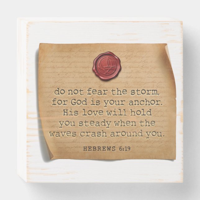 BIBLE VERSE - Hebrews 6:19 - Wood Box Art (Front Horizontal)