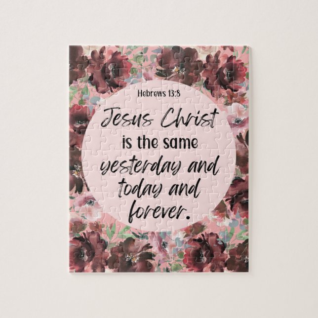 Bible verse Hebrews floral  jigsaw puzzle (Vertical)