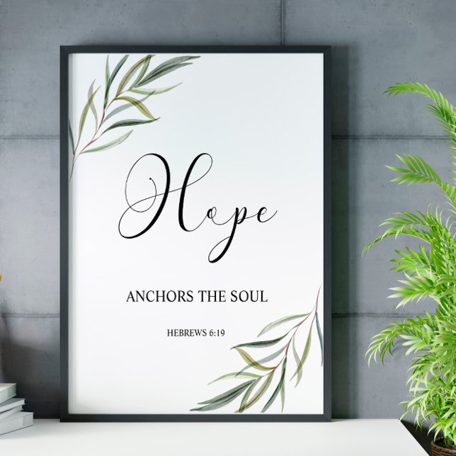 Bible verse Hebrews leaves script  Poster (Creator Uploaded)