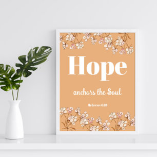Bible verse Hebrews Light Terracota Floral Poster