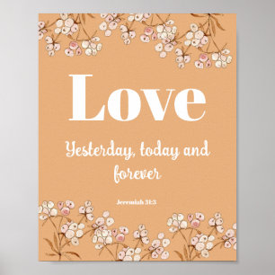 Bible Verse Hebrews Light Terracotta Floral Poster