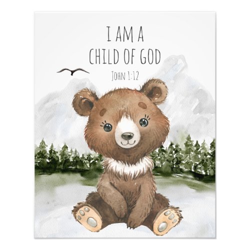 Bible Verse I am a Child of God John 1 Photo Print