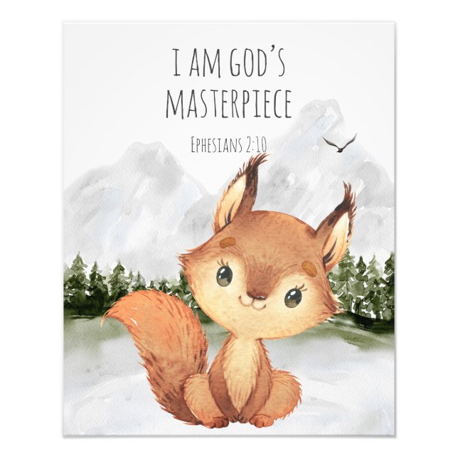 Bible Verse I am God's Masterpiece Photo Print (Front)