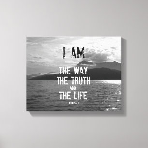 Bible Verse: I am the Way, Truth, Life Canvas Print
