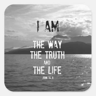 Bible Verse: I am the Way, Truth, Life Classic Round Sticker