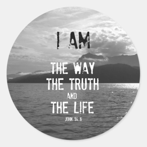 Bible Verse I am the Way Truth Life Classic Round Sticker