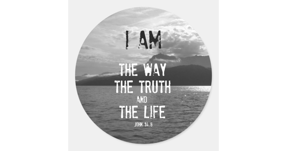 Bible Verse: I am the Way, Truth, Life Classic Round Sticker | Zazzle.com