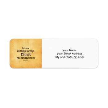 Bible Verse: I Can Do All Things Through Christ Label by Christian_Quote at Zazzle