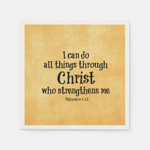 Bible Verse I can do all things through Christ Paper Napkins