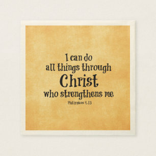Bible Verse: I can do all things through Christ Paper Napkins