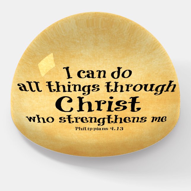 Bible Verse: I can do all things through Christ Paperweight (Angled)