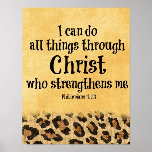 Bible Verse I can do all things through Christ Poster