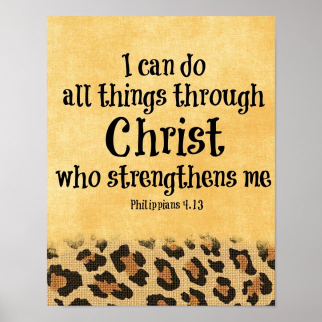Bible Verse: I can do all things through Christ Poster (Front)