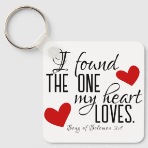 Bible Verse I Found the One Heart Loves Photo Keychain