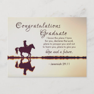 Bible Verse "I know the plans I have" Graduation Postcard