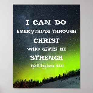 Bible Verse Inspirational Quote Scripture Aurora  Poster