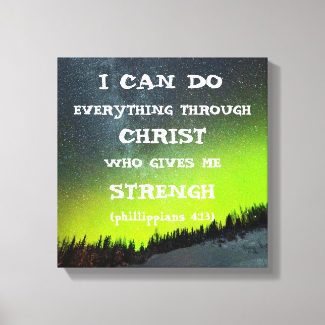 Bible Verse Inspirational Quote Scripture Canvas Print (Front)
